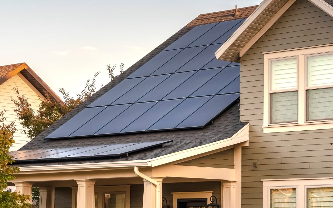 image of solar panels on 2-story house