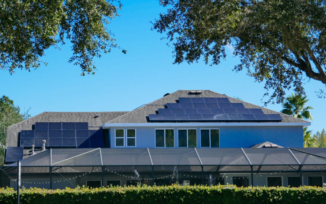 image of Solar panels on a Florida house roof